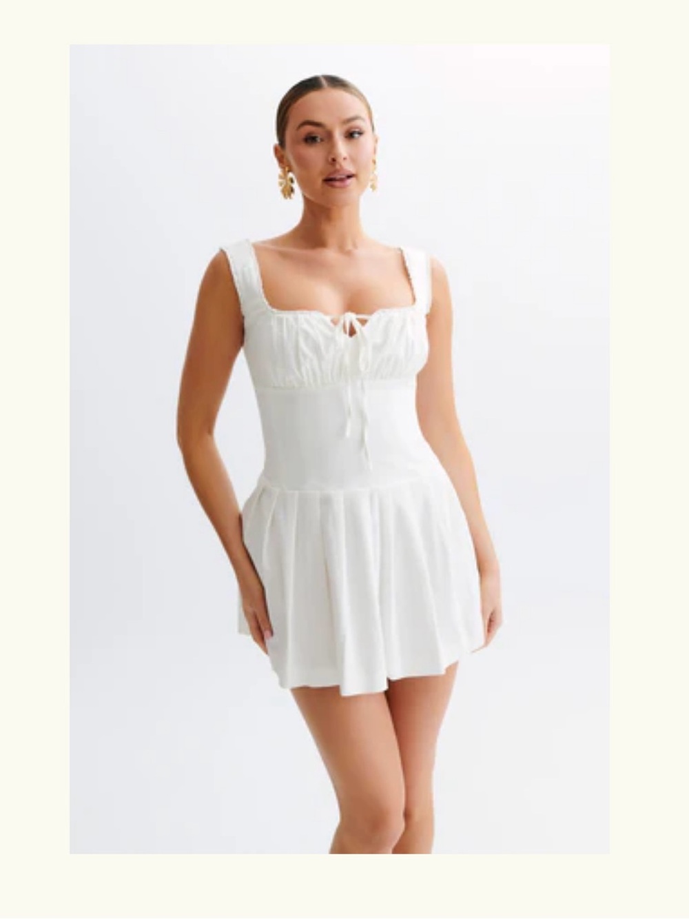Donna cotton ruched mini dress- Meshki